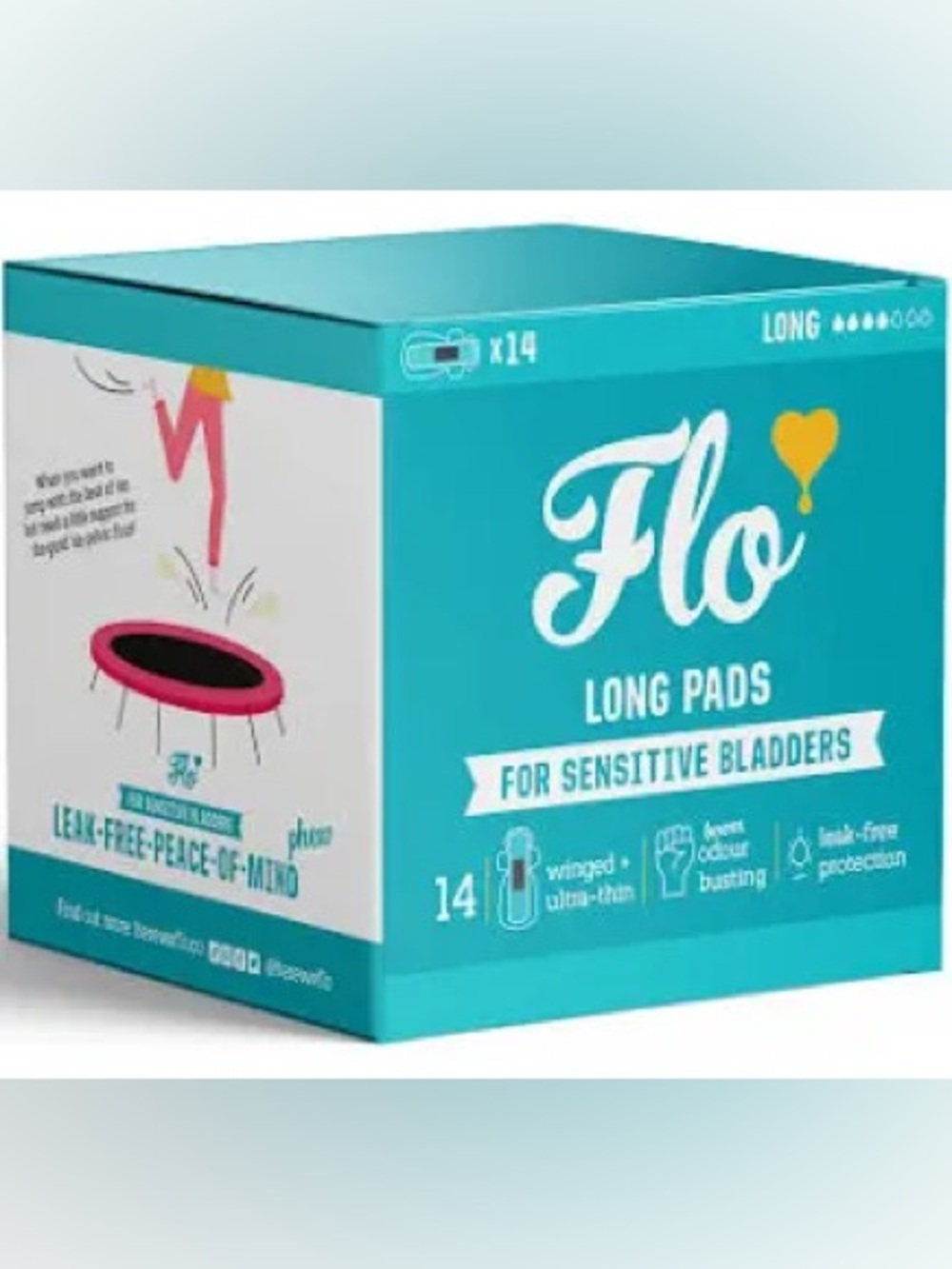 Flo Long Pads For Sensitive Bladders 14 ct NEW!